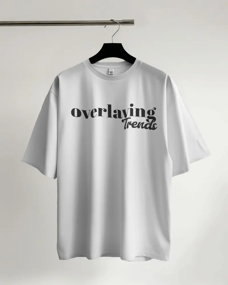 white oversize classic tshirt of overlaying